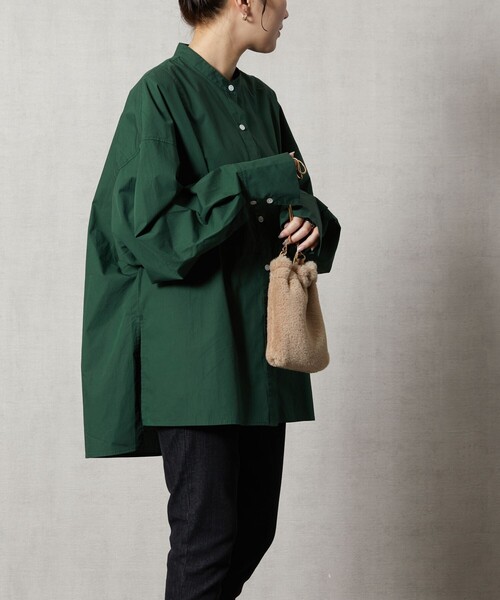 FREAK'S STORE（フリークスストア）の「【WEB限定】スタンドカラーフロントデザインシャツ（シャツ/ブラウス・レディース・オフホワイト/ブラック/ベージュ/ピンク/グリーン・ﾌﾘ-）」の22枚目の写真