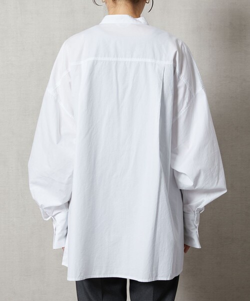 FREAK'S STORE（フリークスストア）の「【WEB限定】スタンドカラーフロントデザインシャツ（シャツ/ブラウス・レディース・オフホワイト/ブラック/ベージュ/ピンク/グリーン・ﾌﾘ-）」の14枚目の写真