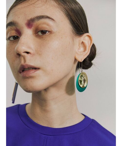 UN3D.（アンスリード）の「マルチカラープレートピアス（ピアス（両耳用）・レディース・グリーン/パープル/シルバー・FREE）」の8枚目の写真