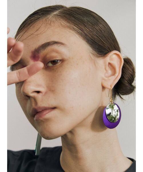 UN3D.（アンスリード）の「マルチカラープレートピアス（ピアス（両耳用）・レディース・グリーン/パープル/シルバー・FREE）」の11枚目の写真