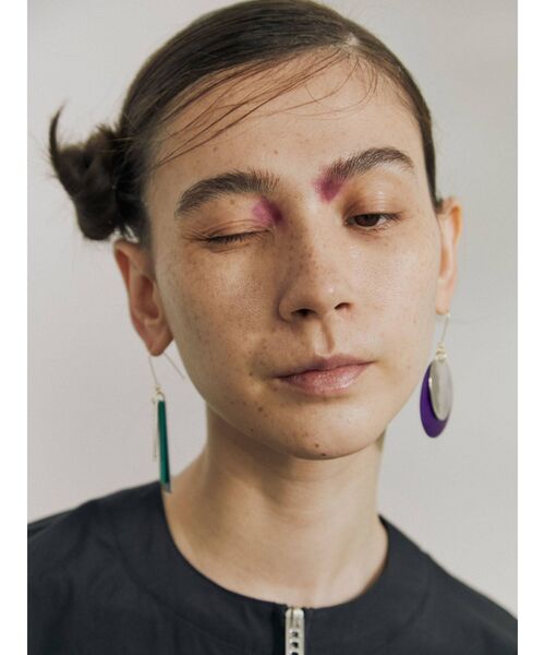 UN3D.（アンスリード）の「マルチカラープレートピアス（ピアス（両耳用）・レディース・グリーン/パープル/シルバー・FREE）」の12枚目の写真