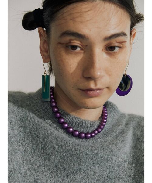 UN3D.（アンスリード）の「マルチカラープレートピアス（ピアス（両耳用）・レディース・グリーン/パープル/シルバー・FREE）」の14枚目の写真