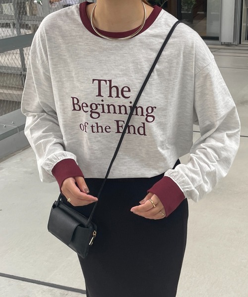 DISCOAT（ディスコート）の「【WEB限定】アソートロゴプリントリンガーロングTシャツ（Tシャツ/カットソー・レディース・ブラック/ネイビー/グリーン/キャメル/バーガンディー・FREE）」の13枚目の写真