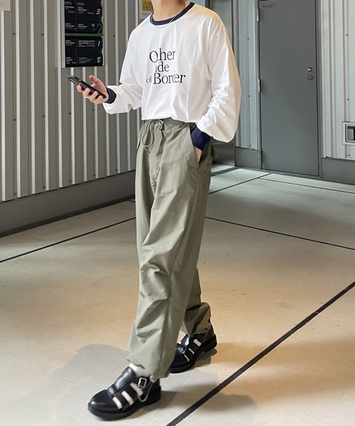 DISCOAT（ディスコート）の「【WEB限定】アソートロゴプリントリンガーロングTシャツ（Tシャツ/カットソー・レディース・ブラック/ネイビー/グリーン/キャメル/バーガンディー・FREE）」の11枚目の写真