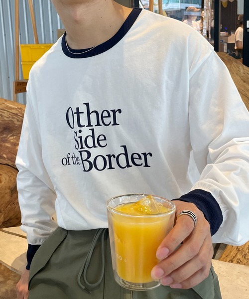 DISCOAT（ディスコート）の「【WEB限定】アソートロゴプリントリンガーロングTシャツ（Tシャツ/カットソー・レディース・ブラック/ネイビー/グリーン/キャメル/バーガンディー・FREE）」の9枚目の写真