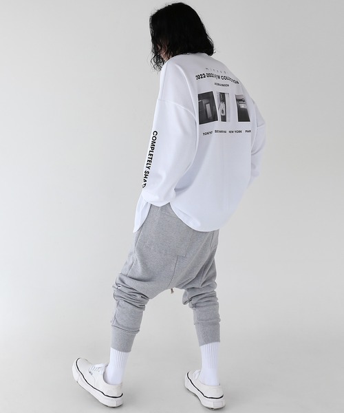 minsobi(ミンソビ)の「レタリングT ロンT ユニセックス(Tシャツ/カットソー・メンズ・ブラック/ホワイト・FREE)」の4枚目の写真