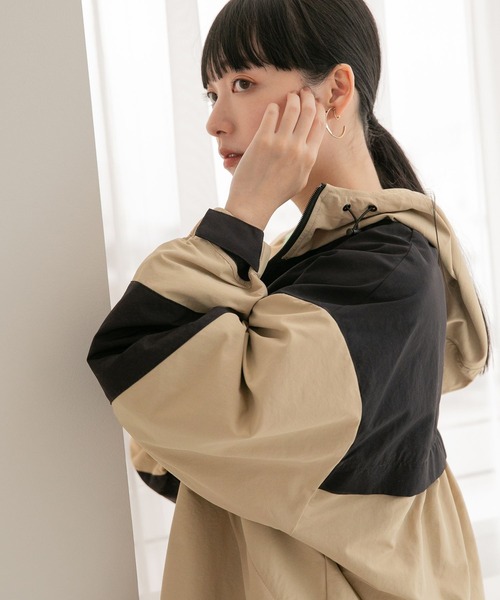 LOWRYS FARM（ローリーズファーム）の「マウンテンパーカー　350738（マウンテンパーカー・レディース・ベージュ/ブラック・FREE）」の3枚目の写真