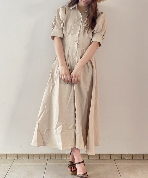 TORTE(トルテ)の「前タック後ろレースワンピース(ワンピース・レディース・ライトブルー/ブラック/ベージュ/ライトピンク・FREE)」の3枚目の写真