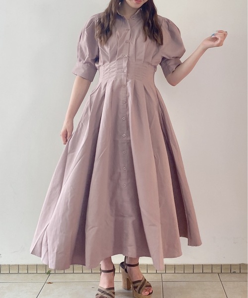 TORTE(トルテ)の「前タック後ろレースワンピース(ワンピース・レディース・ライトブルー/ブラック/ベージュ/ライトピンク・FREE)」の1枚目の写真