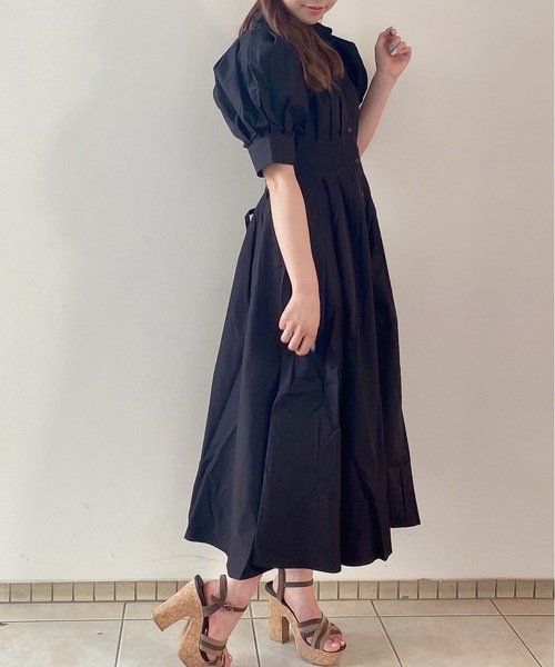 TORTE(トルテ)の「前タック後ろレースワンピース(ワンピース・レディース・ライトブルー/ブラック/ベージュ/ライトピンク・FREE)」の7枚目の写真