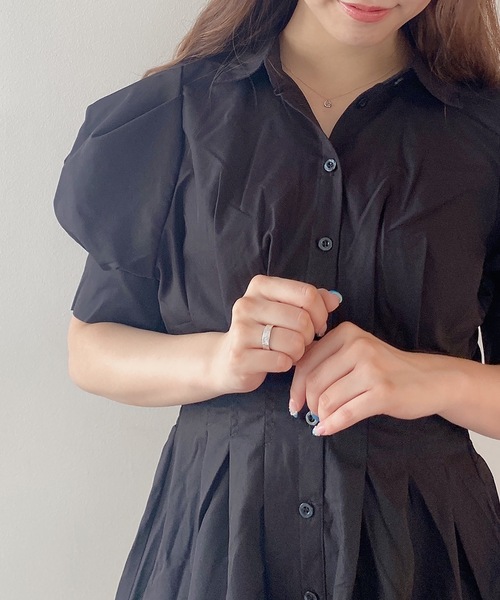 TORTE(トルテ)の「前タック後ろレースワンピース(ワンピース・レディース・ライトブルー/ブラック/ベージュ/ライトピンク・FREE)」の11枚目の写真