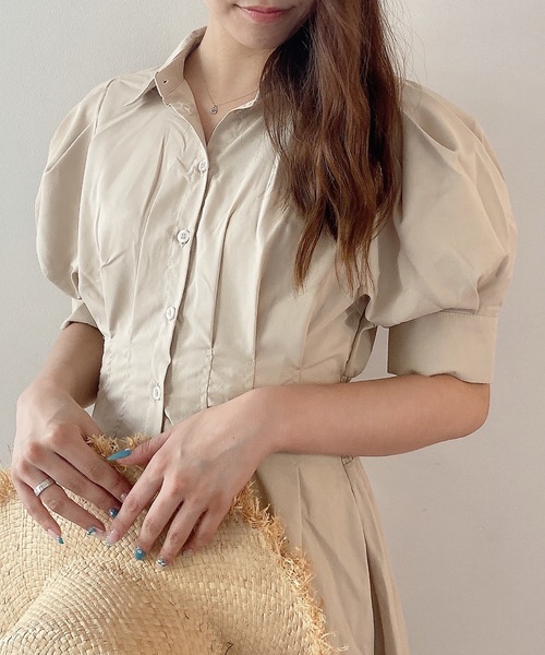 TORTE(トルテ)の「前タック後ろレースワンピース(ワンピース・レディース・ライトブルー/ブラック/ベージュ/ライトピンク・FREE)」の14枚目の写真