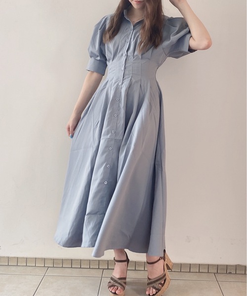 TORTE(トルテ)の「前タック後ろレースワンピース(ワンピース・レディース・ライトブルー/ブラック/ベージュ/ライトピンク・FREE)」の16枚目の写真