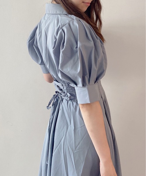 TORTE(トルテ)の「前タック後ろレースワンピース(ワンピース・レディース・ライトブルー/ブラック/ベージュ/ライトピンク・FREE)」の19枚目の写真