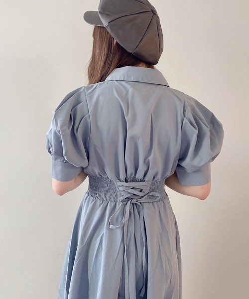 TORTE(トルテ)の「前タック後ろレースワンピース(ワンピース・レディース・ライトブルー/ブラック/ベージュ/ライトピンク・FREE)」の20枚目の写真