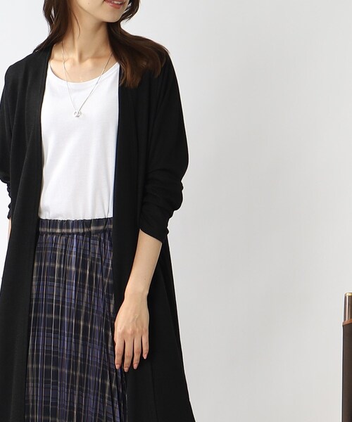 DRESKIP（ドレスキップ）の「◆ロング トッパーカーディガン（カーディガン/ボレロ・レディース・チャコールグレー/ブラック/ベージュ/ダークオレンジ・02/03）」の2枚目の写真