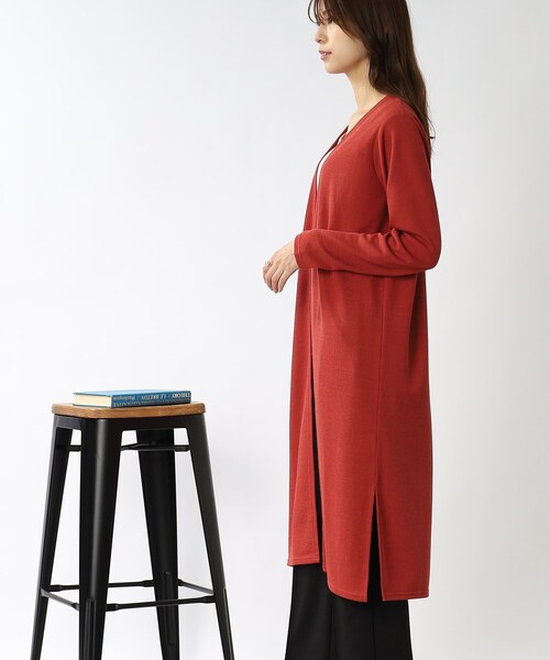 DRESKIP（ドレスキップ）の「◆ロング トッパーカーディガン（カーディガン/ボレロ・レディース・チャコールグレー/ブラック/ベージュ/ダークオレンジ・02/03）」の6枚目の写真