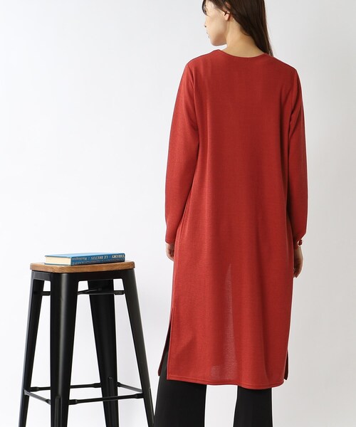 DRESKIP（ドレスキップ）の「◆ロング トッパーカーディガン（カーディガン/ボレロ・レディース・チャコールグレー/ブラック/ベージュ/ダークオレンジ・02/03）」の7枚目の写真