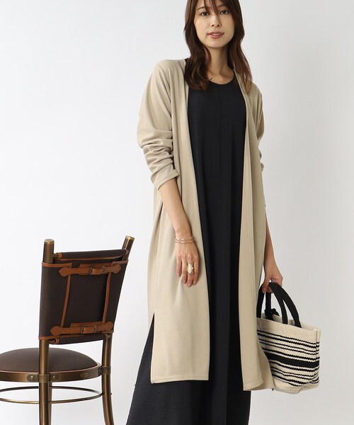 DRESKIP（ドレスキップ）の「◆ロング トッパーカーディガン（カーディガン/ボレロ・レディース・チャコールグレー/ブラック/ベージュ/ダークオレンジ・02/03）」の12枚目の写真