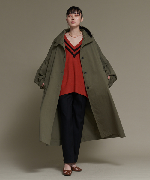 NOMINE(ノミネ)の「ビッグVラインカノコオーバーニット(ニット/セーター・レディース・ブラック/オレンジ/グリーン/アイボリー・フリー)」の21枚目の写真