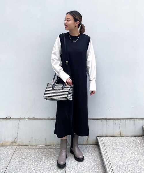 OPAQUE.CLIP（オペークドットクリップ）の「◆スクエアチェックボストンバッグ（ボストンバッグ・レディース・ダークブラウン系/ブラック系・00）」の3枚目の写真