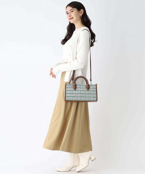 OPAQUE.CLIP（オペークドットクリップ）の「◆スクエアチェックボストンバッグ（ボストンバッグ・レディース・ダークブラウン系/ブラック系・00）」の6枚目の写真