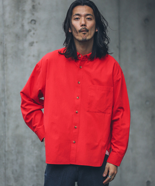 URBAN RESEARCH Sonny Label(アーバンリサーチサニーレーベル)の「シンプルオーバーボタンダウンシャツ(シャツ/ブラウス・メンズ・レッド/オフホワイト/グリーン/ブルー系その他・MEDIUM/LARGE)」の8枚目の写真
