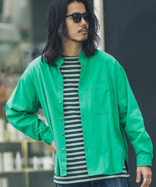 URBAN RESEARCH Sonny Label(アーバンリサーチサニーレーベル)の「シンプルオーバーボタンダウンシャツ(シャツ/ブラウス・メンズ・レッド/オフホワイト/グリーン/ブルー系その他・MEDIUM/LARGE)」の19枚目の写真