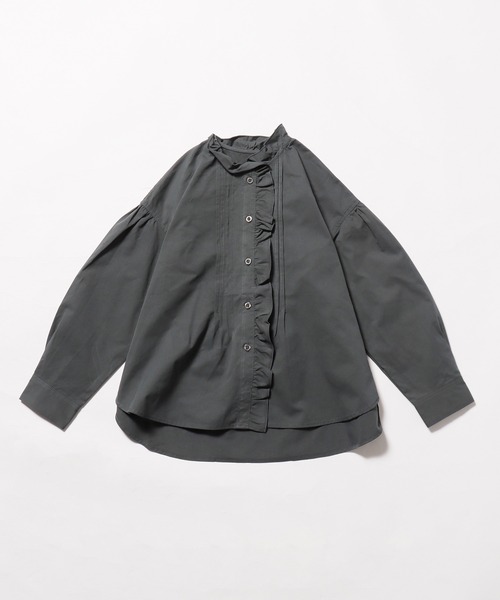 Ampersand(アンパサンド)の「Ampersand/アンパサンド premier デザインブラウス(シャツ/ブラウス・キッズ・ブルー/チャコール/オフホワイト・140/130)」の1枚目の写真
