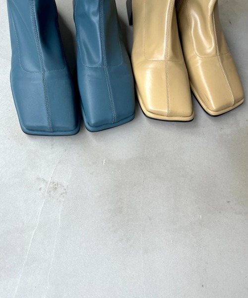 VACANCY（ヴァカンシー）の「ストレッチスクエアカラーブーツ（ブーツ・レディース・ベージュ/ブルー・MEDIUM/LARGE/X-LARGE）」の4枚目の写真