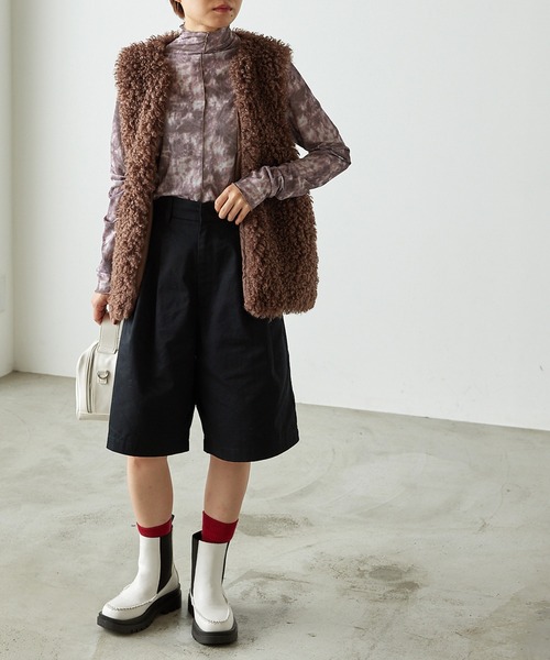 forksy.（フォルクシー）の「【forksy.】トラックソールサイドゴアモカブーツ（ブーツ・レディース・ブラック/オフホワイト/アッシュブラウン・S/M/L/LL）」の5枚目の写真