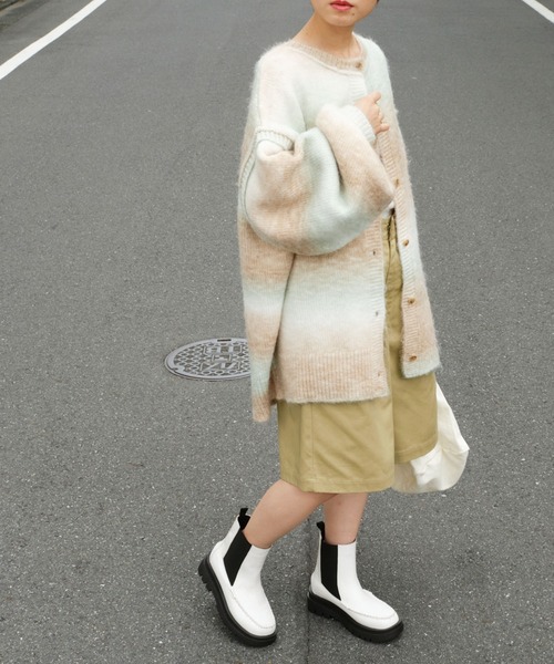 forksy.（フォルクシー）の「【forksy.】トラックソールサイドゴアモカブーツ（ブーツ・レディース・ブラック/オフホワイト/アッシュブラウン・S/M/L/LL）」の16枚目の写真