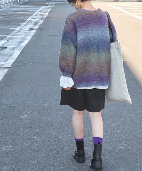 forksy.（フォルクシー）の「【forksy.】トラックソールサイドゴアモカブーツ（ブーツ・レディース・ブラック/オフホワイト/アッシュブラウン・S/M/L/LL）」の21枚目の写真