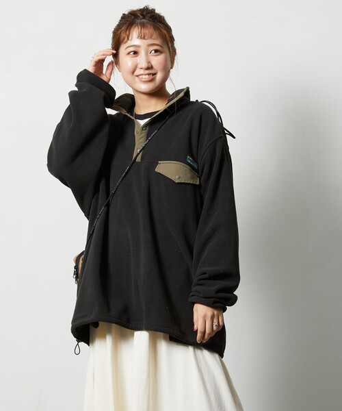 FREAK'S STORE（フリークスストア）の「【WEB限定】FREAK'S OUTDOORS フリーススナッププルオーバー（その他アウター・レディース・パープル/オリーブ/ネイビー/ベージュ/ブラック・ﾌﾘ-）」の7枚目の写真