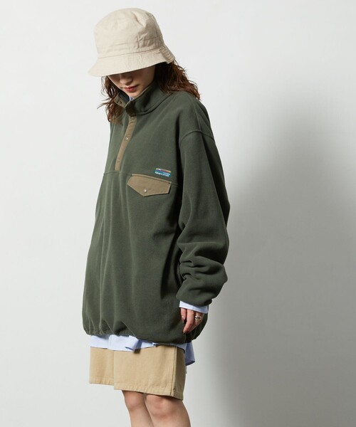 FREAK'S STORE（フリークスストア）の「【WEB限定】FREAK'S OUTDOORS フリーススナッププルオーバー（その他アウター・レディース・パープル/オリーブ/ネイビー/ベージュ/ブラック・ﾌﾘ-）」の12枚目の写真