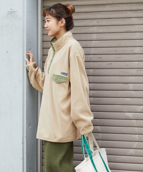 FREAK'S STORE（フリークスストア）の「【WEB限定】FREAK'S OUTDOORS フリーススナッププルオーバー（その他アウター・レディース・パープル/オリーブ/ネイビー/ベージュ/ブラック・ﾌﾘ-）」の20枚目の写真