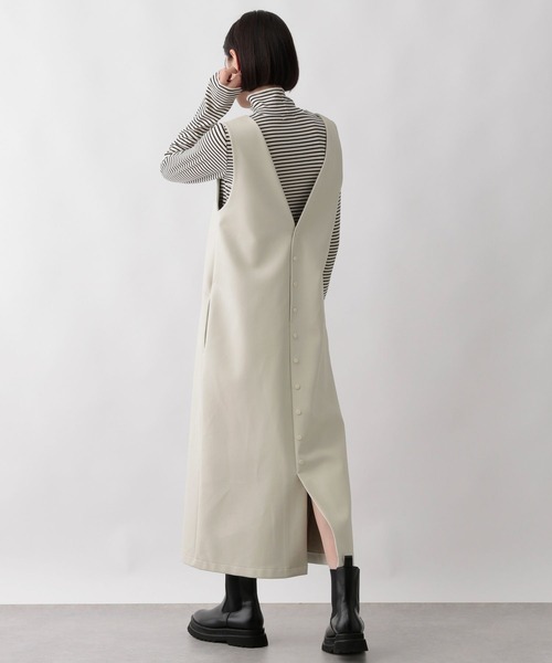 LOWRYS FARM（ローリーズファーム）の「エコレザージャンパースカート　165024（ワンピース・レディース・ブラック/アイボリー・FREE）」の7枚目の写真