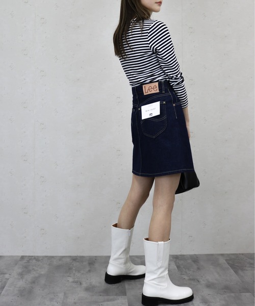 Lee(リー)の「Lee/リー ライトウェイトデニム ミニスカート(スカート・レディース・ブラック系/インディゴブルー/ライトインディゴブルー・SMALL/MEDIUM/X-SMALL)」の7枚目の写真