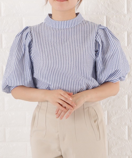 Lace Ladies(レースレディース)の「タックボリューム袖ブラウス(シャツ/ブラウス・レディース・ブラック/ブルー/ホワイト・M/XL/L/S)」の4枚目の写真