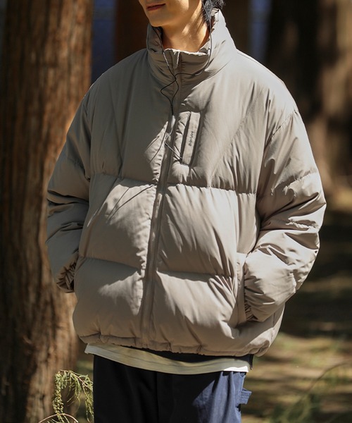 HOOK（フック）の「【HOOK】ベーシックハイネック中綿ジャケット（ダウンジャケット/コート・メンズ・ネイビー/ベージュ・M/L/XL/XXL）」の8枚目の写真