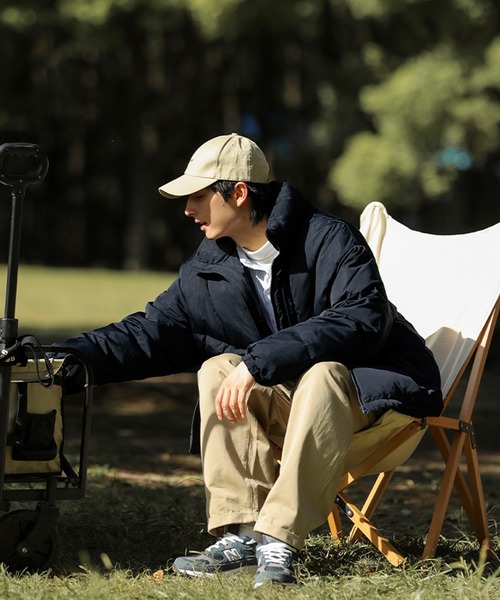 HOOK（フック）の「【HOOK】ベーシックハイネック中綿ジャケット（ダウンジャケット/コート・メンズ・ネイビー/ベージュ・M/L/XL/XXL）」の19枚目の写真