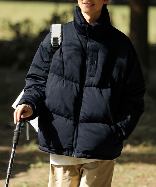 HOOK（フック）の「【HOOK】ベーシックハイネック中綿ジャケット（ダウンジャケット/コート・メンズ・ネイビー/ベージュ・M/L/XL/XXL）」の12枚目の写真