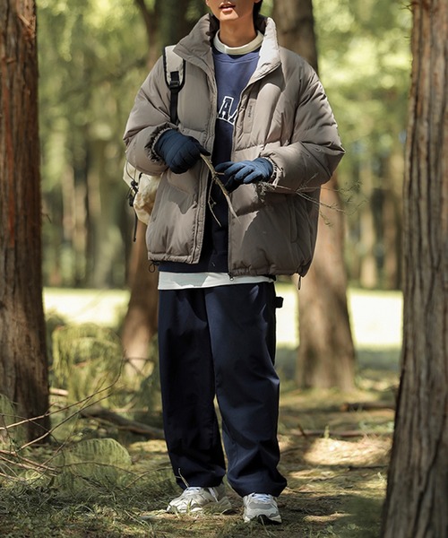 HOOK（フック）の「【HOOK】ベーシックハイネック中綿ジャケット（ダウンジャケット/コート・メンズ・ネイビー/ベージュ・M/L/XL/XXL）」の9枚目の写真