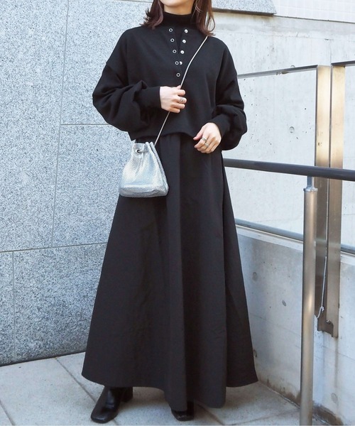 tiptop（ティップトップ）の「ドット釦プルオーバー×ワンピースSET（ワンピース・レディース・ブラック/グレー/ブラック系その他/グレー系その他/ブラック系その他2/グレー系その他2・FREE）」の7枚目の写真