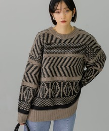 KBF | ジャガードオーバーニット(ニット/セーター)
