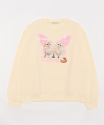 子猫とカップケーキ裏起毛ビッグスエット(BQ)
