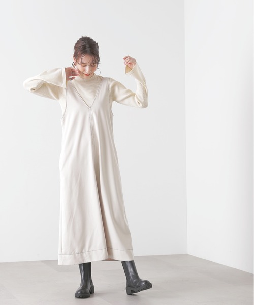 N.（N. Natural Beauty Basic）（エヌエヌナチュラルビューティーベーシック）の「◆ベルスリーブリブニット（ニット/セーター・レディース・ネイビー/オフホワイト/イエロー・MEDIUM）」の7枚目の写真