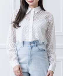 clear | 長袖刺繍レースシアーシャツ≪2023SS新作≫(シャツ/ブラウス)