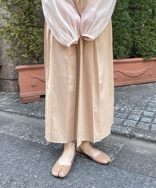 Bab（バブ）の「【ちょこび×Bab】ダブルプリーツ2WAYジャンパーワンピース（ジャンパースカート・レディース・ベージュ/ブラック・S/M）」の9枚目の写真