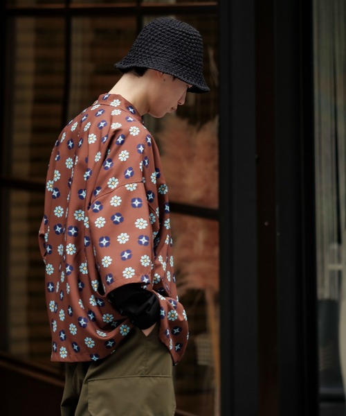 improves(インプローブス)の「【improves】総柄&無地 ルーズフィット 半袖 オープンカラーシャツ(シャツ/ブラウス・メンズ・ライトグリーン/ピンク/イエロー/ネイビー/ブラウン/ブラック/ホワイト/ライトグレー/ダークブラック/ダークグリーン・FREE)」の18枚目の写真